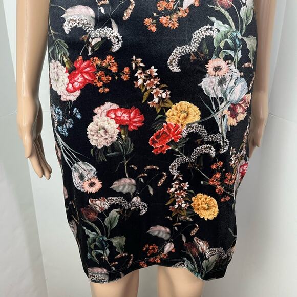 Don't Ask Why X American Eagle Floral Print 90s Style Velvet Bodycon Dress - Picture 6 of 12